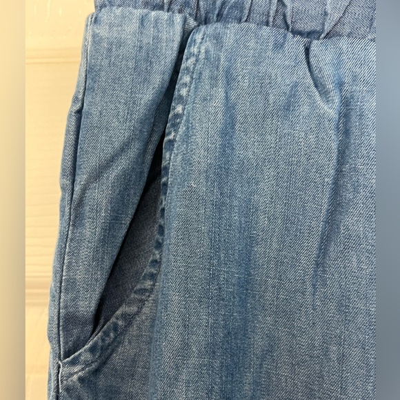 FOREVER 21 Parachute Baggy Chambray Denim Jean Drawstring Pants- Size M - Picture 3 of 7